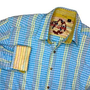 Robert Graham Men's Size M Long Sleeve Button Front Flip Cuffs Shirt